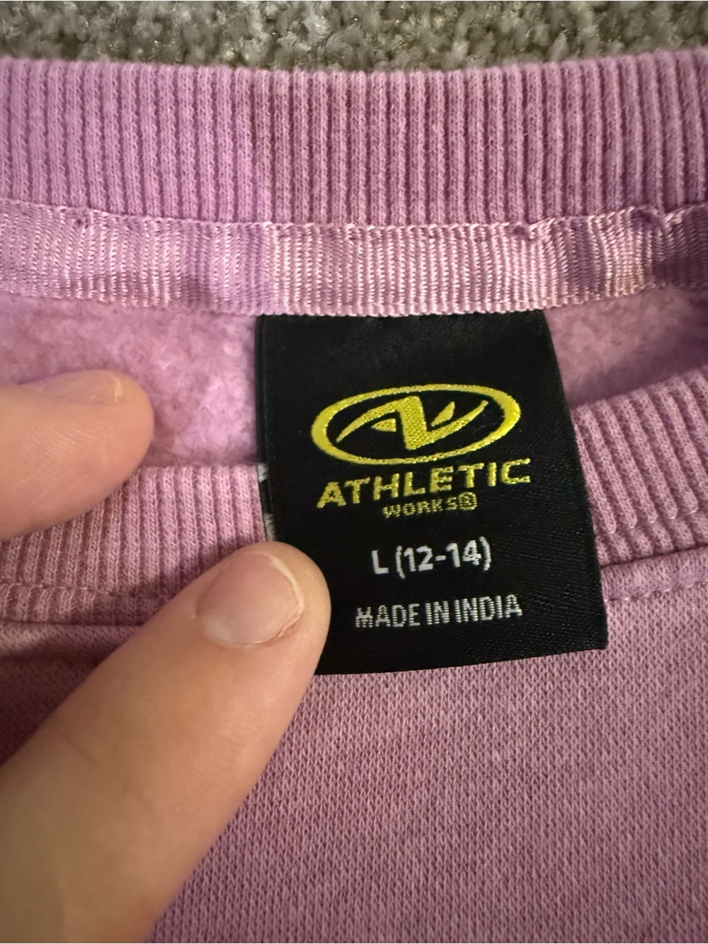 Athletic Works Pink Crewneck with Teal Logo - Picture 2 of 2